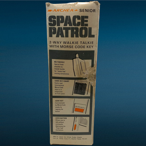 Vtg 1973 Archer Senior Space Patrol Walkie Talkie Box Radio Shack 60-3021 Japan - Picture 12 of 15